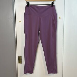 Legend, SZ L, purple, side pockets, 7/8 length, high-Waisted, leggings, active